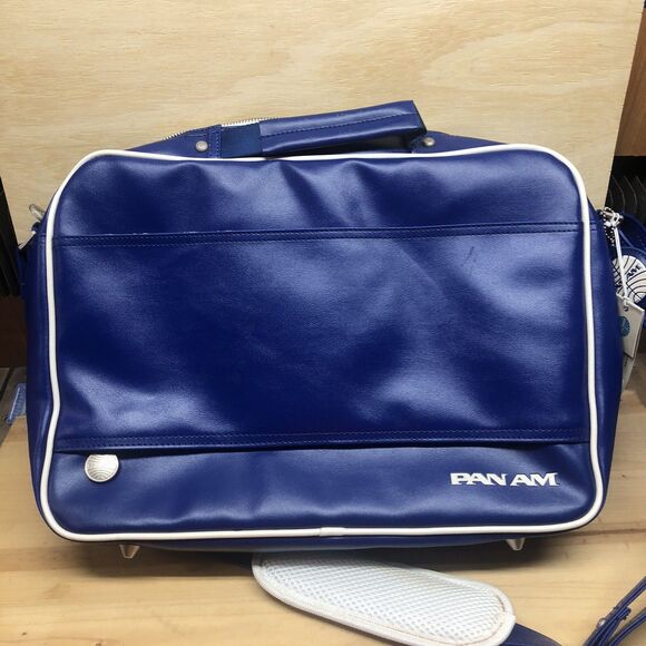 PAN AM Secret Agent Reloaded Bag Certified Vintage Style Blue Tags Luggage VTG - Picture 10 of 16